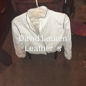 David Laurenze White Leather Coat S